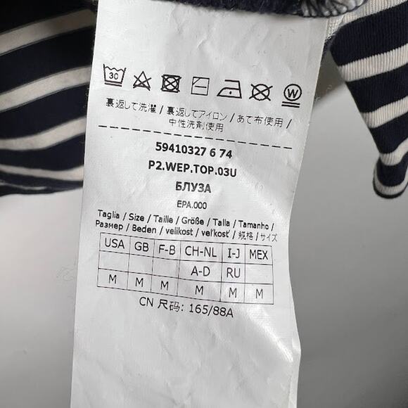 Weekend Max Mara Navy and White Striped Long Sleeve Tee - Picture 9 of 9